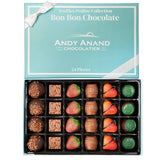 Andy Anand Luxury Bon Bon Chocolate Truffles Praline Collection (24 Pieces) Flown from Belgium, Truffles Gift Box for Christmas, Girlfriend, Husband, Valentine's Day - Perfect for Any Occasion - Andyanand