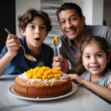 Andy Anand Sugar Free Dunked Mango Coconut Cake (2.5 lbs) - Enjoy the amazing taste of a classic Mango Coconut cake without the sugar! Dunked in Fresh Mango Puree - Andyanand