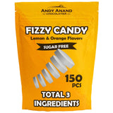 Andy Anand Sugar Free Italian Effervescent Fizzy candy Lemon & Orange Flavors: 150 Pcs, Delicious & Refreshing, Ideal for Keto, Vegan 7 Oz - Andyanand