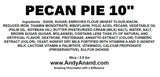 Andy Anand Traditional Pecan Pie 10" - 3.5 lbs - Andyanand