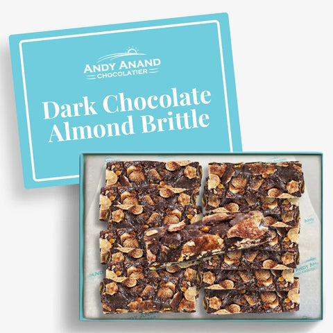 Andy Anand's 15 Pc Deliciously Divine Dark Chocolate Almond Brittle Crocante, Flown from Italy - Irresistible Taste - 7 Oz - Andyanand