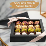 Andy Anand's No Sugar Added Natural Truffles Gift Box, Deliciously Healthy, Flown Fresh from Turkey, Pistachio, Hazelnut, Coconut - 16 Pcs - Andyanand