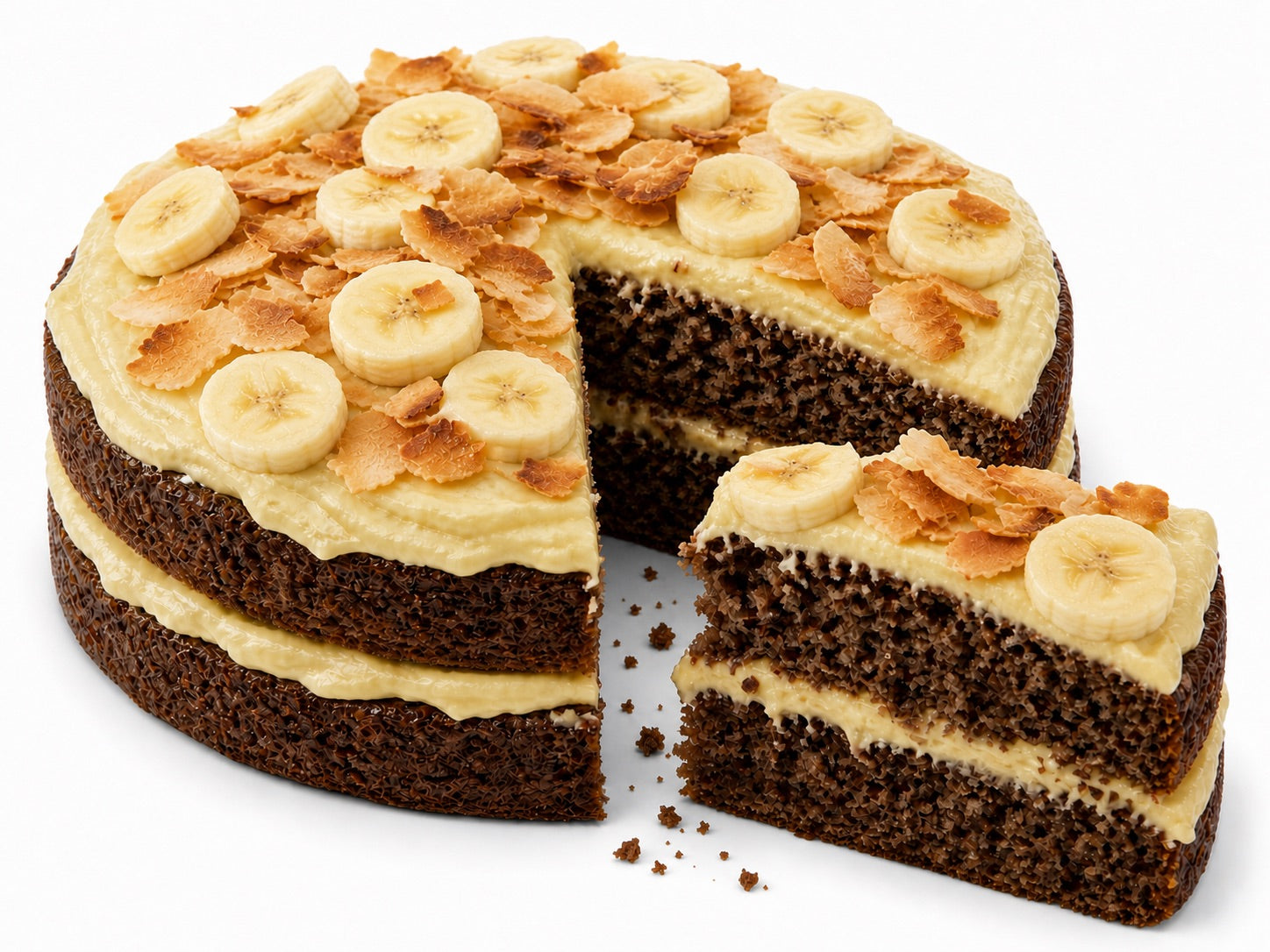 Andy Anand Sugar Free Chocolate Banana Coconut Cake: No Sugar Added, Low Carb Keto Friendly Dessert. Gourmet Diabetic Friendly Chocolate Cake with Real Banana Cream Frosting & Ganache. Ships Fresh, 2.8lb