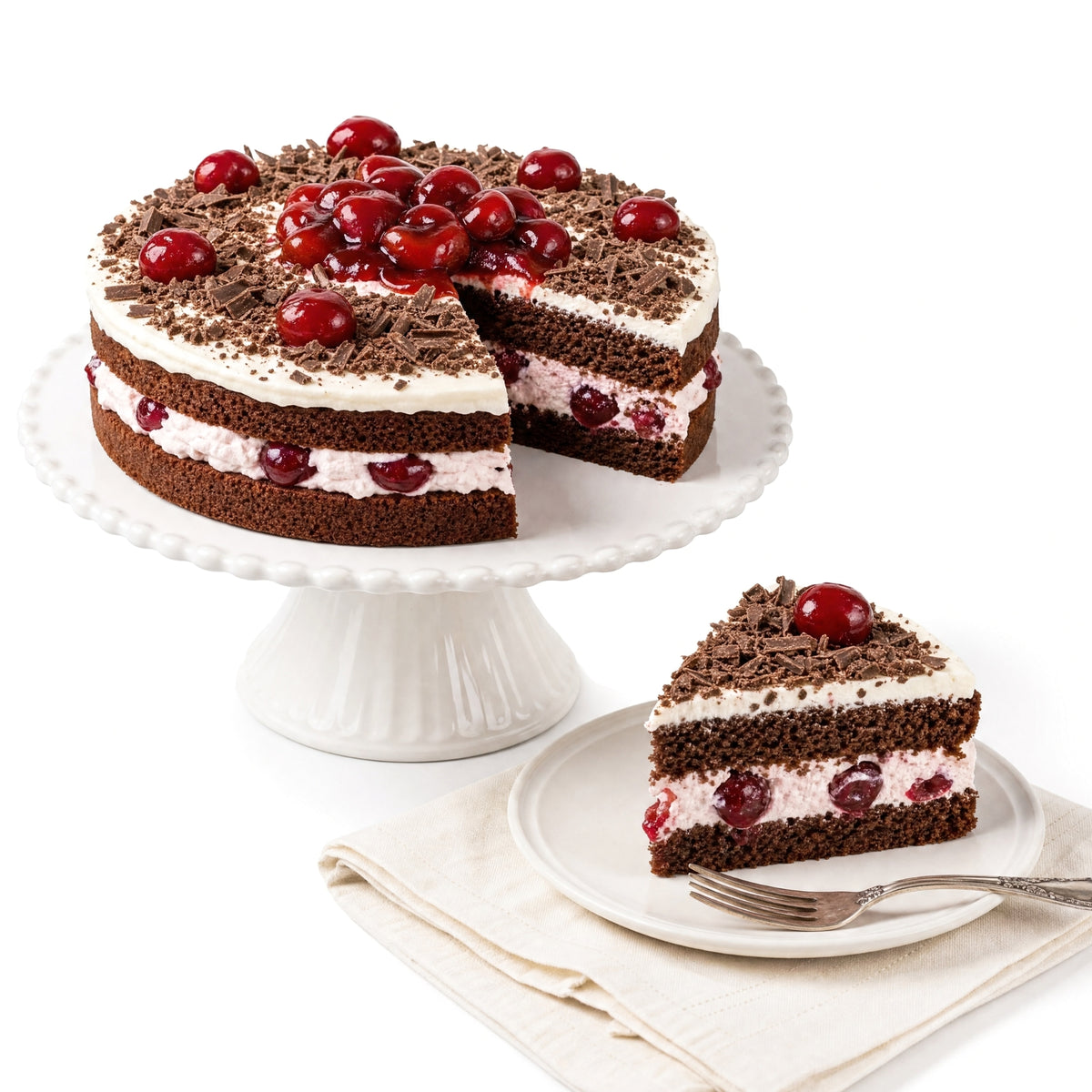 Andy Anand Sugar Free Black Forest Cake Gateau, Keto & Diabetic Friendly, No Sugar Added Authentic German Schwarzwälder Kirschtorte, Low Carb Gourmet Chocolate Cherry Dessert, 2.8 lbs