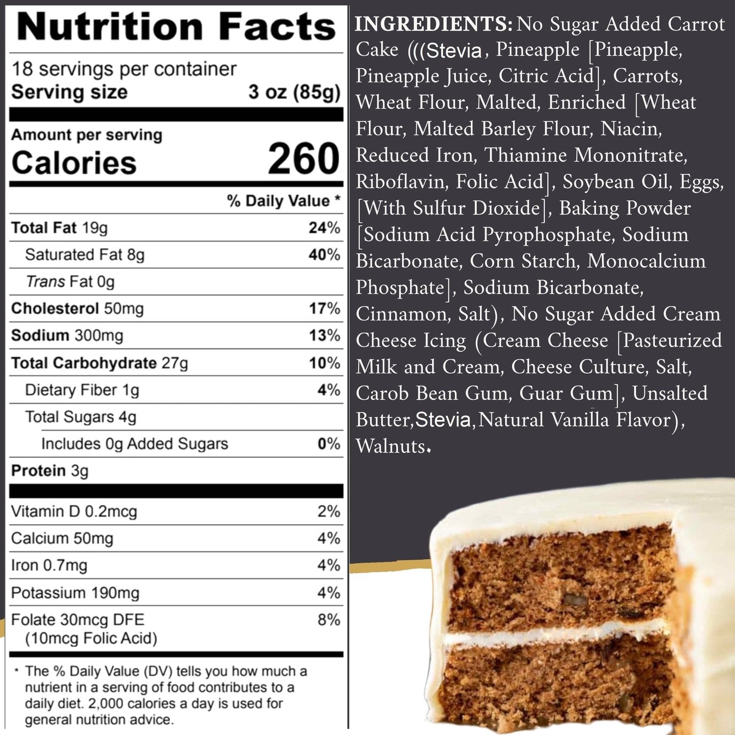 Andy Anand Chocolates Food & Beverages > Desserts & Sweets > Cakes > Sugar-Free Cakes Andy Anand Sugar-Free Carrot Cake, 9-Inch, 3.2 lb – Moist & Flavorful, Diabetic-Friendly, All-Natural, No Preservatives, Birthday Gift Box Sugar-Free Carrot Cake (3.2 lbs) | Keto & Diabetic-Friendly