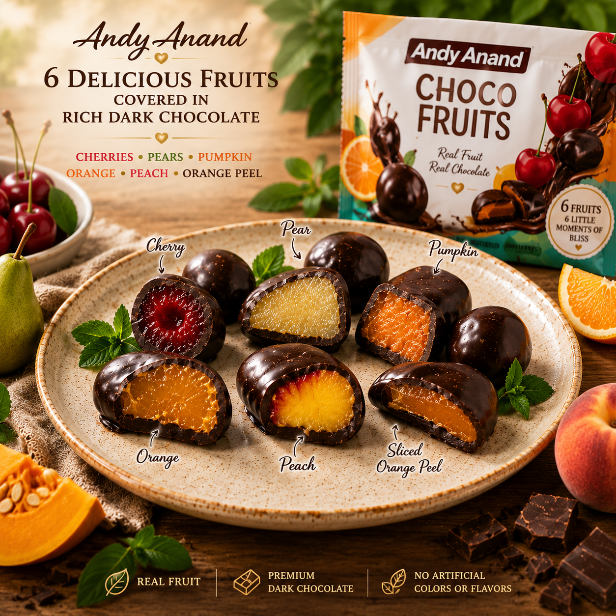 Andy Anand Cordiales de cereza y chocolate negro belga 48 piezas, delicias decadentes: satisface tus antojos