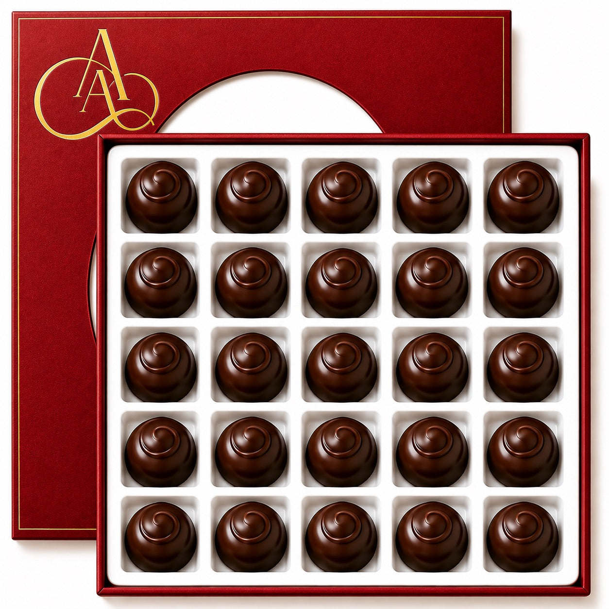 Belgian Dark Chocolate Cherry Cordials 25 pc – Vegan 60% Cocoa Butter Rich Liquid Center Birthday & Valentines Gift Box