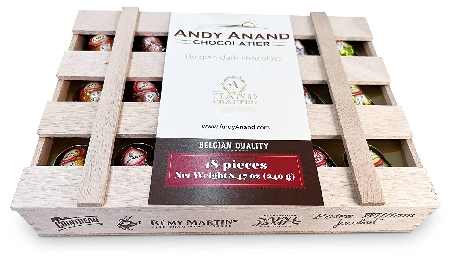 Dark Chocolate Cordials 18 count. Andy Anand Chocolates, All Products, Products, Cordials.