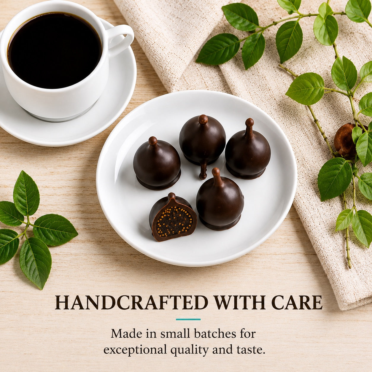 Andy Anand Vegan Belgian Dark Chocolate Figs - 24 Pc Gift Box, Premium