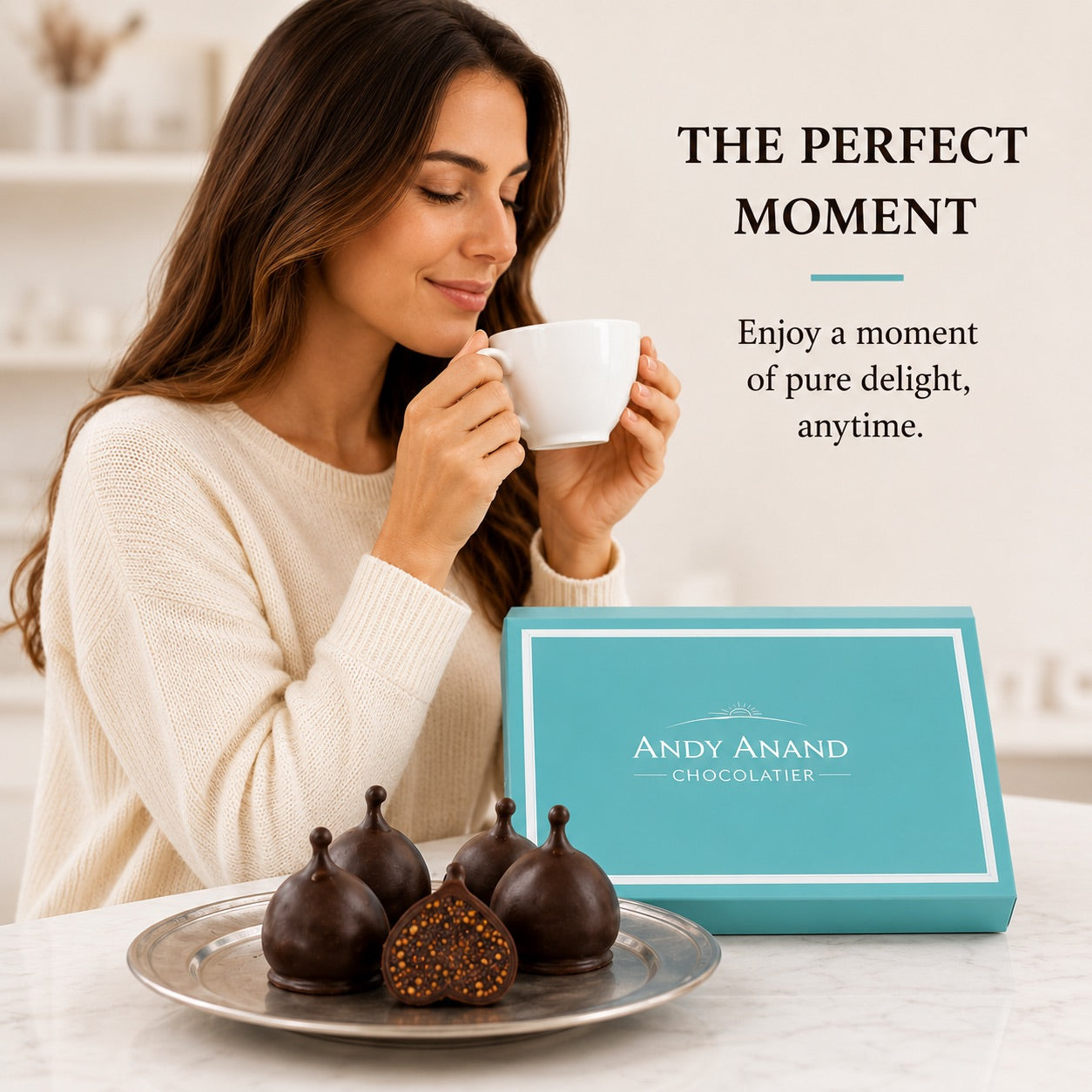 Andy Anand Vegan Belgian Dark Chocolate Figs - 24 Pc Gift Box, Premium