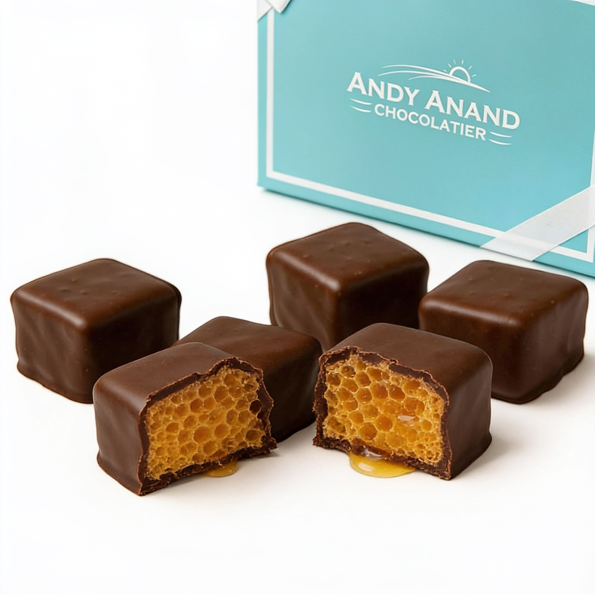Andy Anand Belgian Dark Chocolate Honeycomb Sponge, 1 lb – Handcrafted Gourmet Gift Box, Luxurious for Birthday & Special Occasions