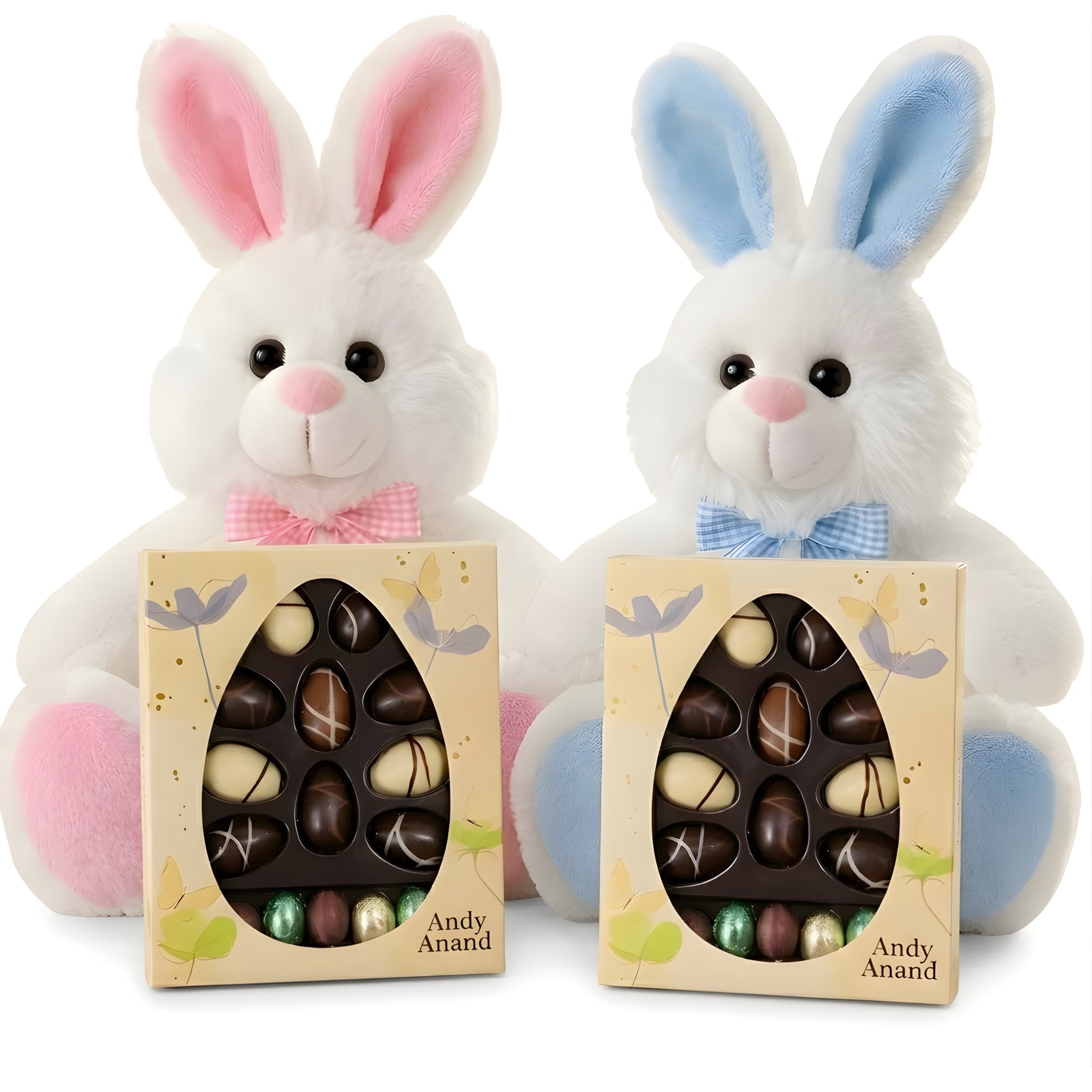 ANDY ANAND Special 2 Pack Plus Rabbit Unwrap Easter Joy 20 delicious Truffles 60% cacao chocolate eggs filled with creamy praline. 10 foiled for hunts & 10 for snacking. Inspire imagination & sweet family memories and Fun 7 oz