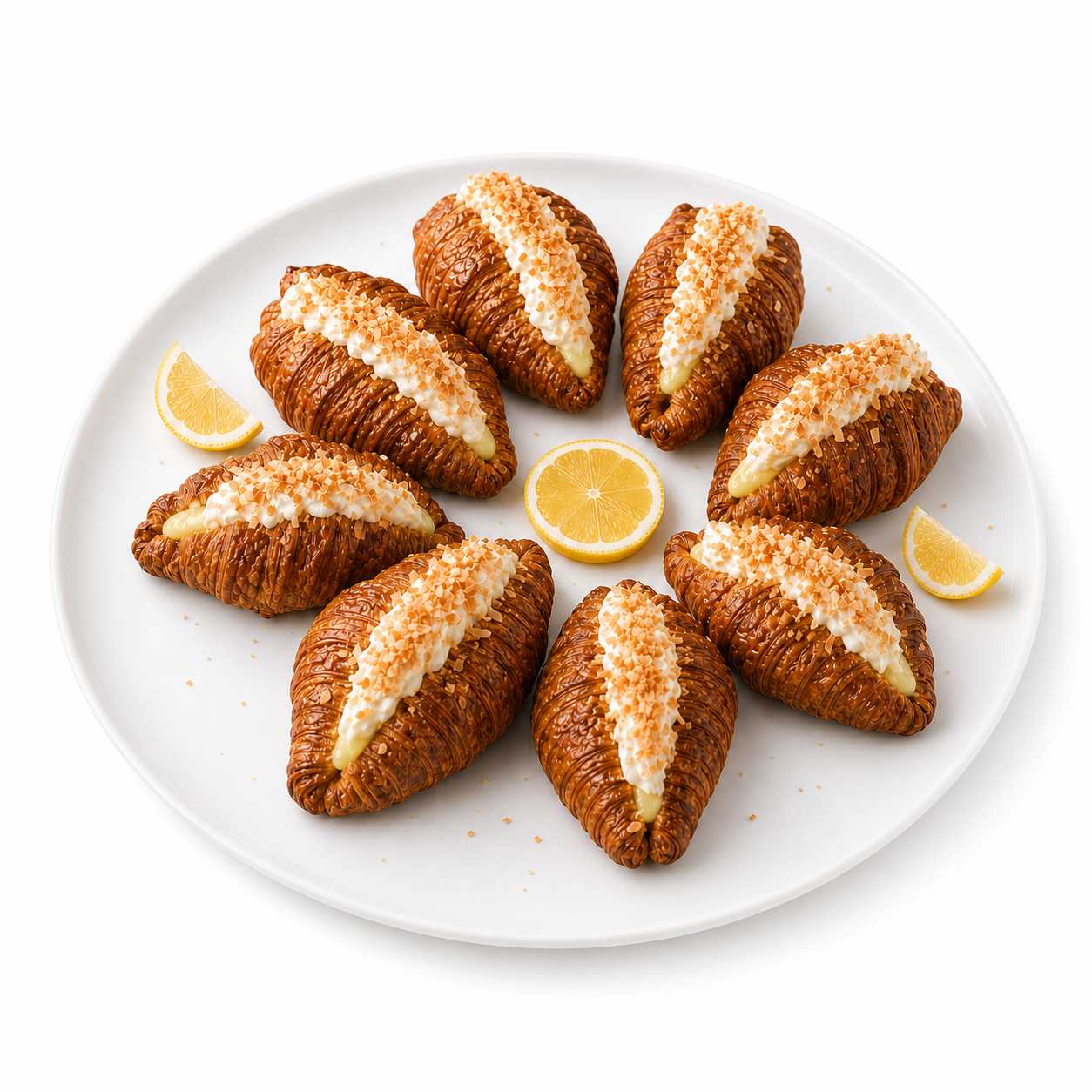 Andy Anand Sugar-Free White Chocolate Lemon Coconut Croissant Cake, 10 pc, 2 lb – Keto-Friendly &amp; Diabetic-Friendly, No Sugar Added, Hand-Rolled Birthday Gift Box