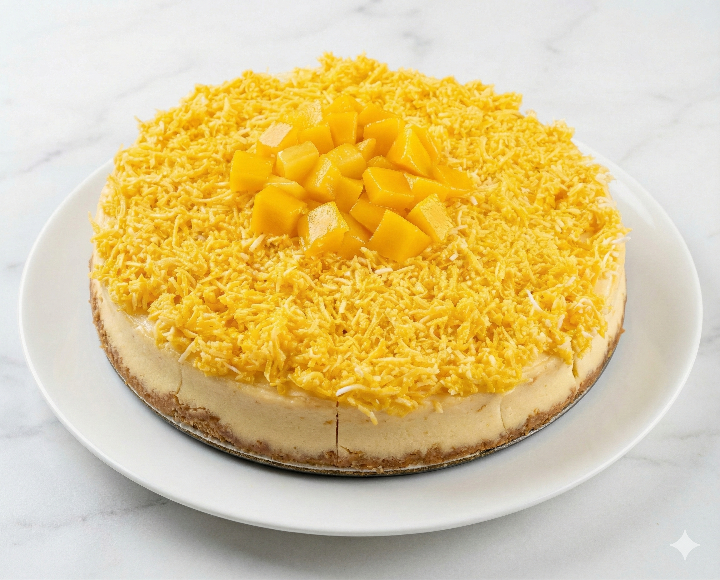 Andy Anand Sugar Free Coconut Mango Cheesecake, Diabetic & Keto Friendly, Authentic Recipe with Fresh California Cream Cheese, No Preservatives or Chemicals, Gourmet Sugar Free Dessert