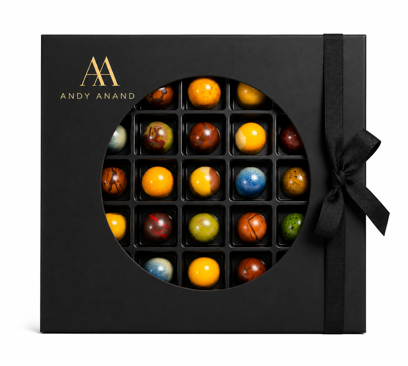 Andyanand Food & Beverages > Desserts & Sweets > Chocolate Andy Anand Monet Chocolate Bonbons Gift Box, 25 pc, 6.52 oz – Gluten-Free Belgian Truffles & Pralines, Birthday & Holiday Gift Collection Belgian Chocolate Bonbons 25 pc | Gluten-Free, Nationwide