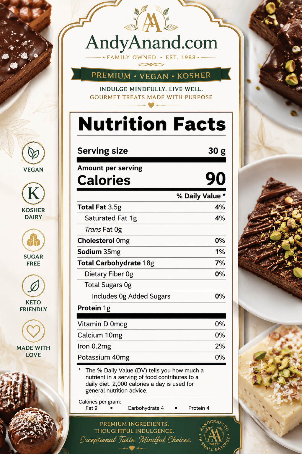 Andy Anand Chocolates Food & Beverages > Confectionery > Sugar-Free Brittle Andy Anand Sugar-Free Cashew Brittle, 7 oz – No Added Sugar, Keto-Friendly, Gluten-Free Handmade Snack, Diabetic-Friendly Birthday Gift Box Sugar-Free Cashew Brittle 7 oz | Nationwide