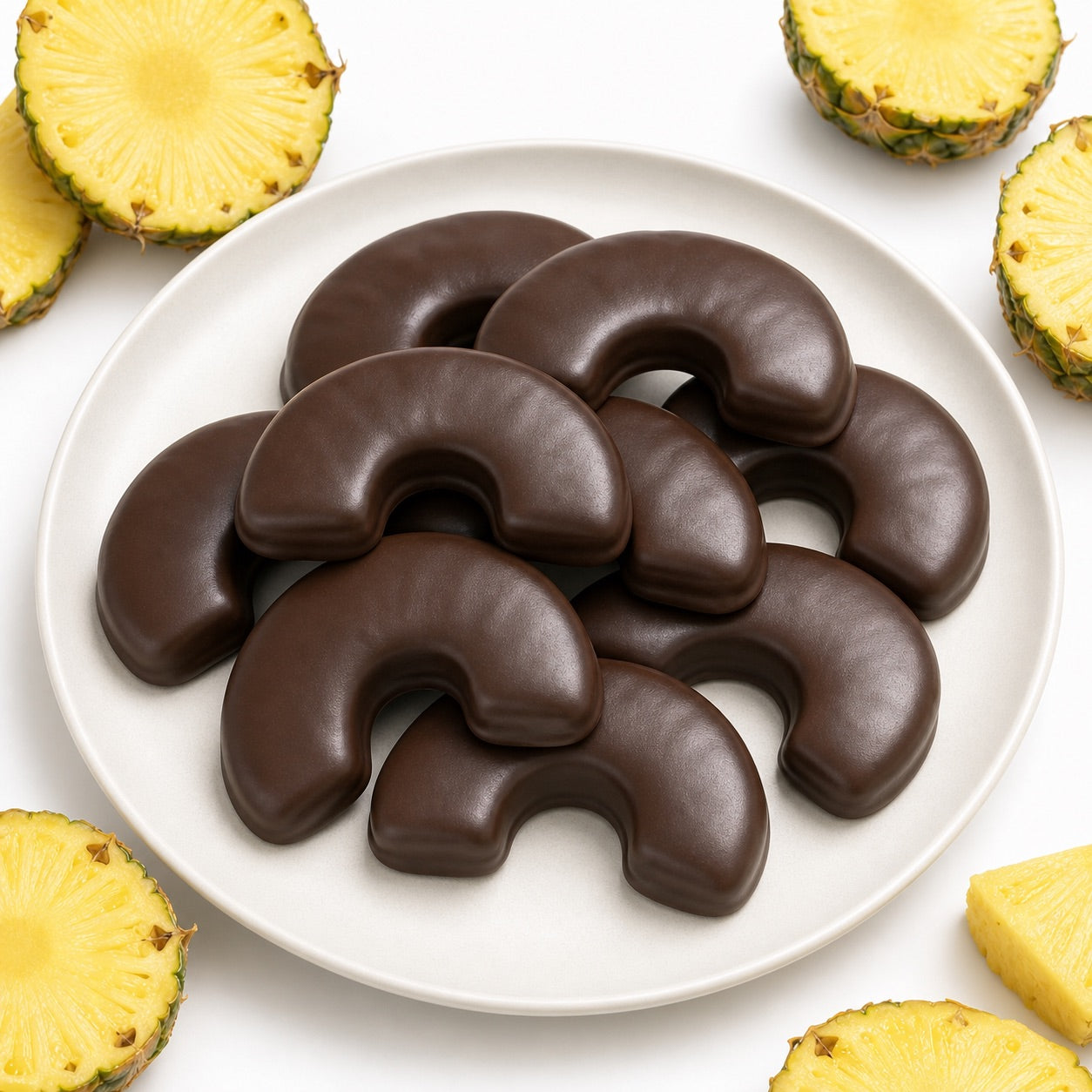 Andy Anand Sugar Free Dark Chocolate Pineapple Slices, 12oz – Keto Friendly, Diabetic Friendly, No Sugar Added, Gourmet Belgian Dark Chocolate Gift