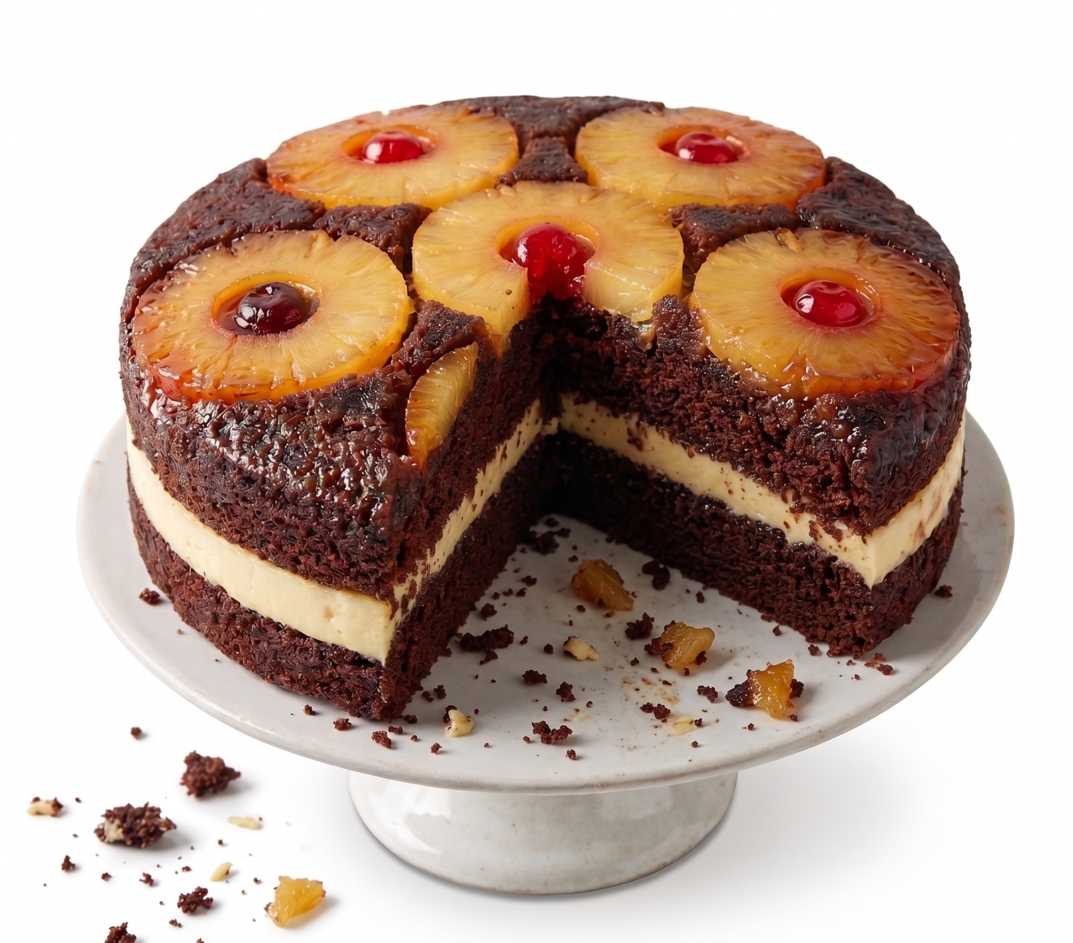 Andy Anand Sugar Free Chocolate Pineapple Upside Down Cake 9" - Freshly Baked in Homemade Style Cake Recipe (2.6 lbs)
