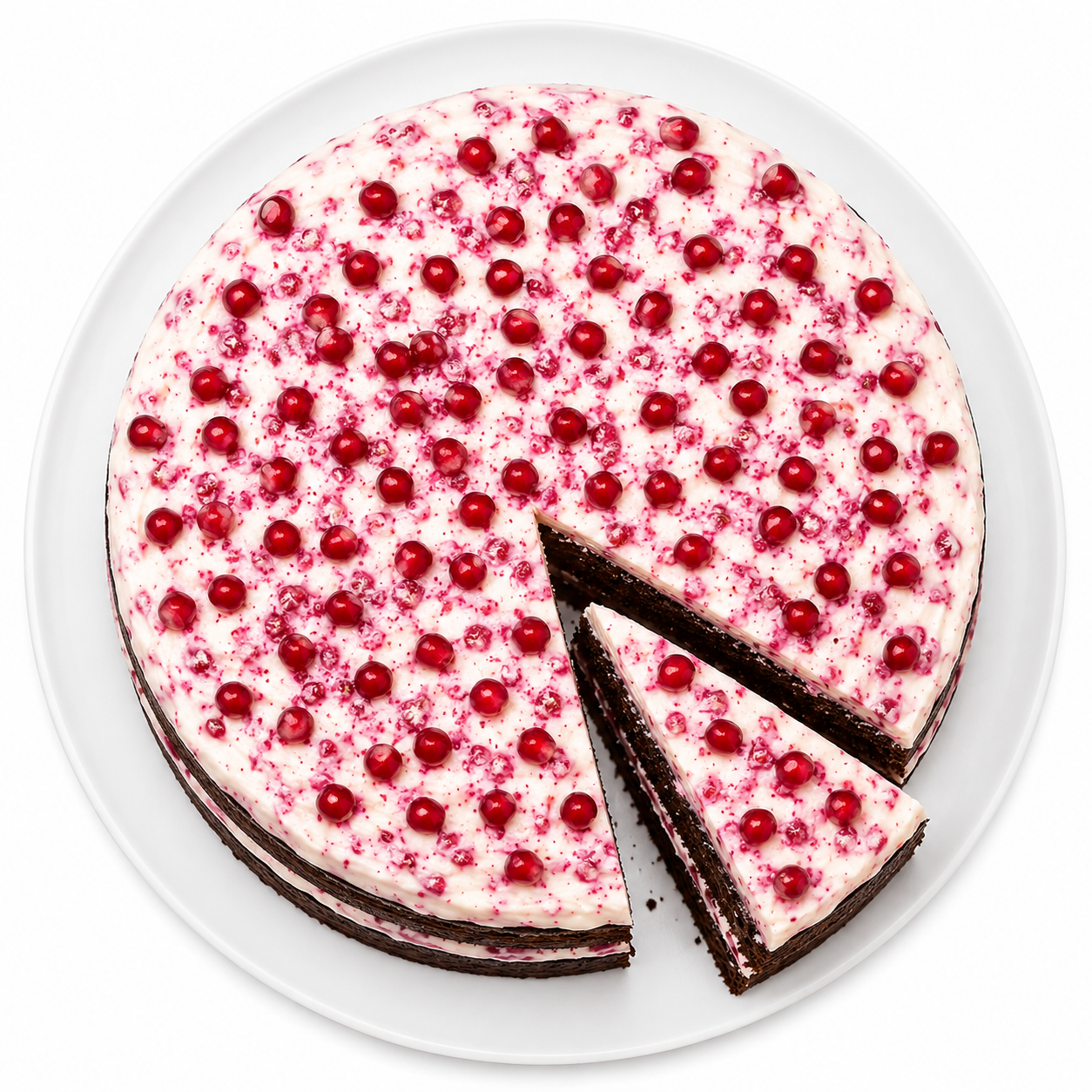 Andy Anand Sugar Free Chocolate Pomegranate Cake, No Sugar Added, Low Carb, Stevia Sweetened, Diabetic &amp; Keto Friendly, Rich Chocolate Cake with White Pomegranate Cream Frosting, 2.8 lb