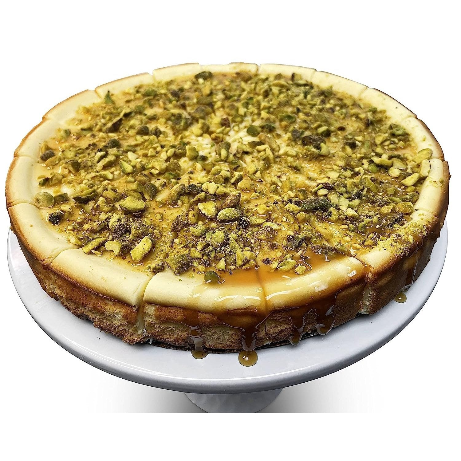 Andy Anand Chocolates Food & Beverages > Desserts & Sweets > Cakes > Gluten-Free Cheesecakes Andy Anand Gluten-Free Caramel Pistachio Cheesecake, 9-Inch, 2 lb – Freshly Baked, Real California Cream Cheese, No Preservatives Gift Box Gluten-Free Caramel Pistachio Cheesecake | Nationwide