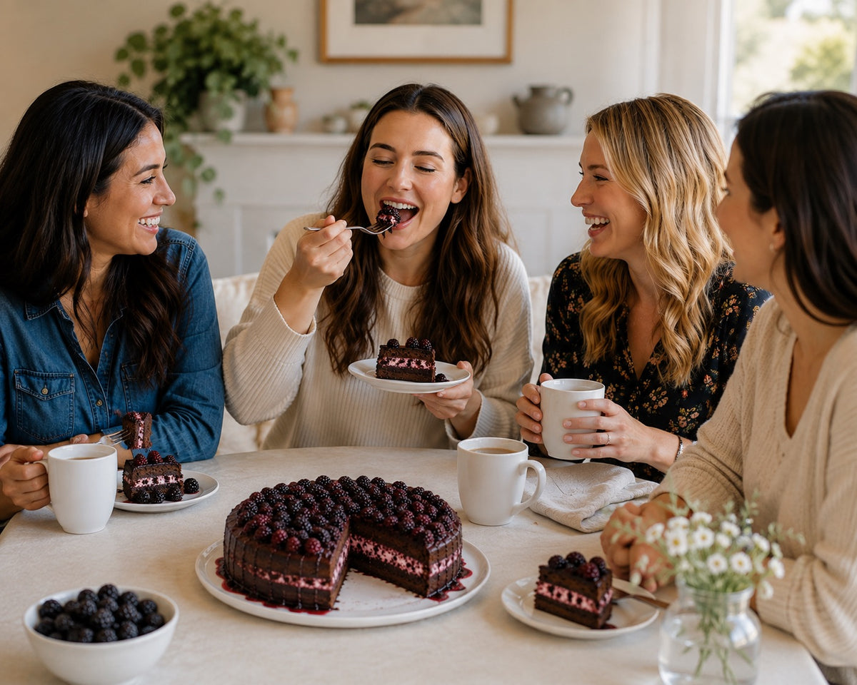Andy Anand Sugar-Free Blackberry Chocolate Cake 9" 2.8 lb, No Sugar Added, Keto & Diabetic Friendly, Low Carb Gourmet Fresh Baked Bakery Dessert