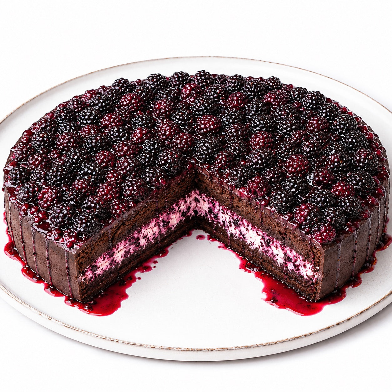 Andy Anand Sugar-Free Blackberry Chocolate Cake 9" 2.8 lb, No Sugar Added, Keto & Diabetic Friendly, Low Carb Gourmet Fresh Baked Bakery Dessert