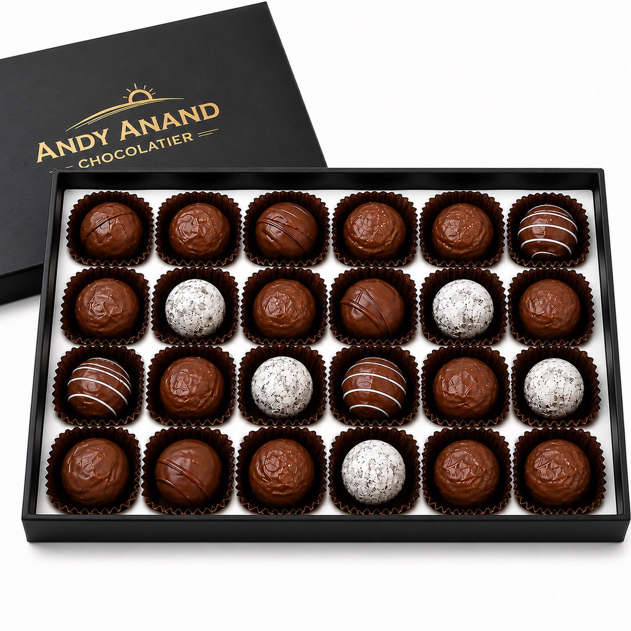 Champagne Rum Irish & Kahlua Belgian Chocolate Truffles 24 pc – Gift Boxed Birthday Christmas & Anniversary