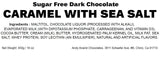 Andy Anand Sin Azúcar Delicioso Caramelo de Chocolate Negro con Sal Marina